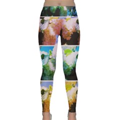 Bright Snowball Branch Collage (iii) Lightweight Velour Classic Yoga Leggings