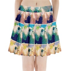 Washed Out Snowball Branch Collage (iv) Pleated Mini Skirt by okhismakingart