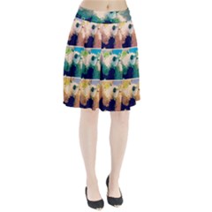 Washed Out Snowball Branch Collage (iv) Pleated Skirt by okhismakingart