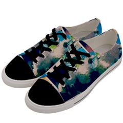 Washed Out Snowball Branch Collage (iv) Men s Low Top Canvas Sneakers by okhismakingart