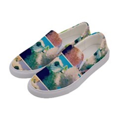 Washed Out Snowball Branch Collage (iv) Women s Canvas Slip Ons by okhismakingart