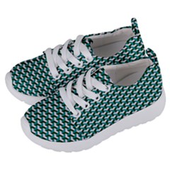 Pattern Green Blue Grey Hues Kids  Lightweight Sports Shoes by Pakrebo