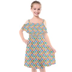 Seamless Pattern Background Abstract Kids  Cut Out Shoulders Chiffon Dress