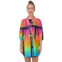 Background Colorful Abstract Half Sleeve Chiffon Kimono by Pakrebo