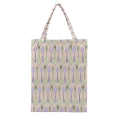 Spoon Pattern Illustrator Green Classic Tote Bag by Pakrebo