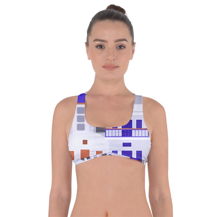 Background Santorini Greece Got No Strings Sports Bra