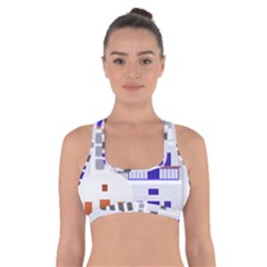 Background Santorini Greece Cross Back Sports Bra by Pakrebo