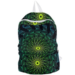 Abstract Ribbon Green Blue Hues Foldable Lightweight Backpack by Pakrebo