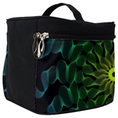 Abstract Ribbon Green Blue Hues Make Up Travel Bag (big) by Pakrebo