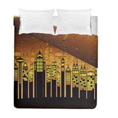 Buildings Skyscrapers City Duvet Cover Double Side (full/ Double Size)