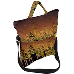 Buildings Skyscrapers City Fold Over Handle Tote Bag