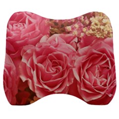 Roses Noble Roses Romantic Pink Velour Head Support Cushion by Pakrebo