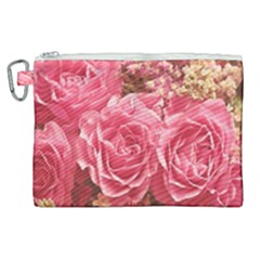 Roses Noble Roses Romantic Pink Canvas Cosmetic Bag (xl) by Pakrebo