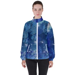 Wonderful Elegant Floral Design Women s High Neck Windbreaker by FantasyWorld7