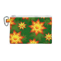 Flower Pattern Floral Non Seamless Canvas Cosmetic Bag (medium) by Pakrebo