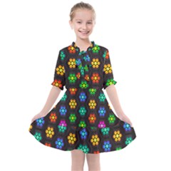 Pattern Background Colorful Design Kids  All Frills Chiffon Dress