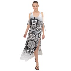 Forest Patrol Tribal Abstract Maxi Chiffon Cover Up Dress by Pakrebo
