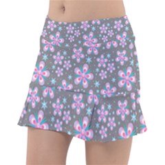 Seamless Pattern Flowers Pink Tennis Skirt by Pakrebo