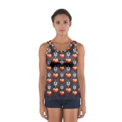 Love Heart Background Sport Tank Top  by Pakrebo