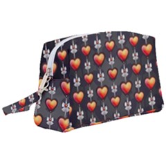 Love Heart Background Wristlet Pouch Bag (large)