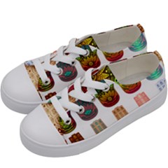 Evil Eye Protection Charm Colorful Kids  Low Top Canvas Sneakers by Pakrebo