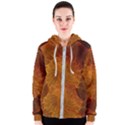 Orange Warm Hues Fractal Chaos Women s Zipper Hoodie View1