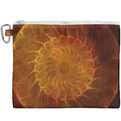 Orange Warm Hues Fractal Chaos Canvas Cosmetic Bag (xxxl) by Pakrebo