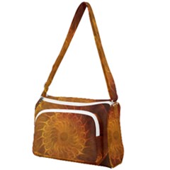 Orange Warm Hues Fractal Chaos Front Pocket Crossbody Bag