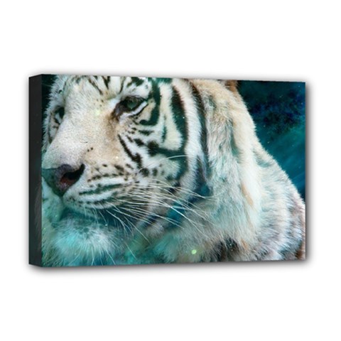 White Tiger Deluxe Canvas 18  X 12  (stretched)