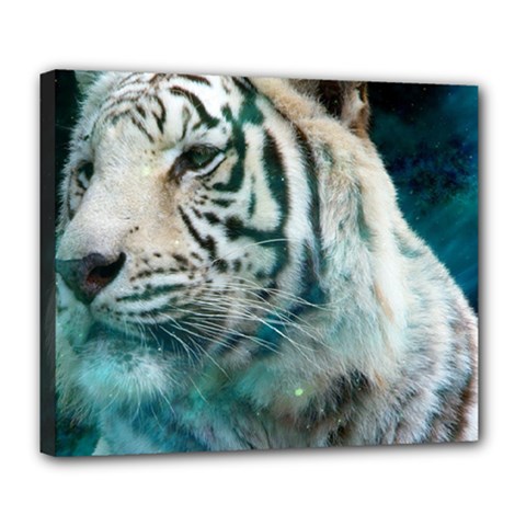 White Tiger Deluxe Canvas 24  X 20  (stretched) by snowwhitegirl