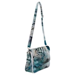 White Tiger Shoulder Bag With Back Zipper by snowwhitegirl