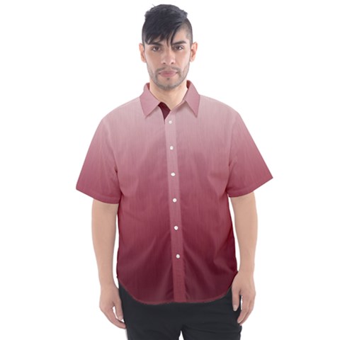 Ombre Cherry Pink Red Men s Short Sleeve Shirt by NaturalDesign