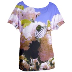 Pink Snowball Branch  Women s Oversized Tee