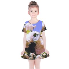 Pink Snowball Branch  Kids  Simple Cotton Dress