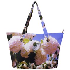 Pink Snowball Branch  Full Print Shoulder Bag