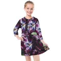 Galaxy Tulip Kids  Quarter Sleeve Shirt Dress by okhismakingart