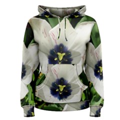 Blue Centered Tulip Women s Pullover Hoodie
