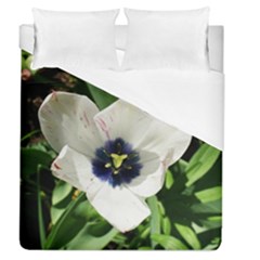 Blue Centered Tulip Duvet Cover (queen Size)