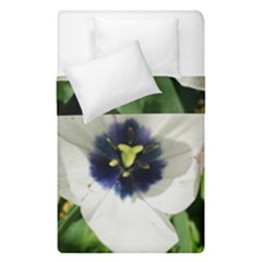 Blue Centered Tulip Duvet Cover Double Side (single Size)