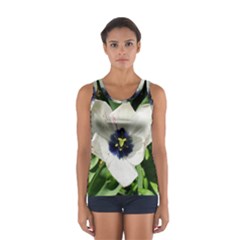 Blue Centered Tulip Sport Tank Top 