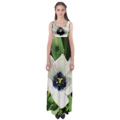 Blue Centered Tulip Empire Waist Maxi Dress