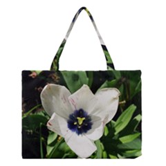 Blue Centered Tulip Medium Tote Bag