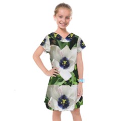 Blue Centered Tulip Kids  Drop Waist Dress