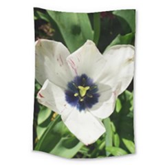 Blue Centered Tulip Large Tapestry