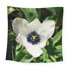 Blue Centered Tulip Square Tapestry (large)