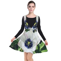 Blue Centered Tulip Plunge Pinafore Dress