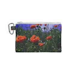 Poppy Field Canvas Cosmetic Bag (small) by okhismakingart