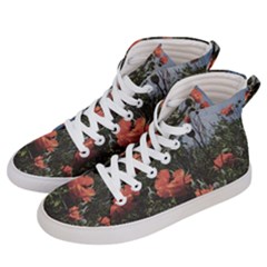 Faded Poppy Field  Men s Hi-top Skate Sneakers by okhismakingart