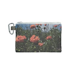 Faded Poppy Field  Canvas Cosmetic Bag (small)