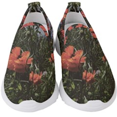 Faded Poppy Field  Kids  Slip On Sneakers by okhismakingart